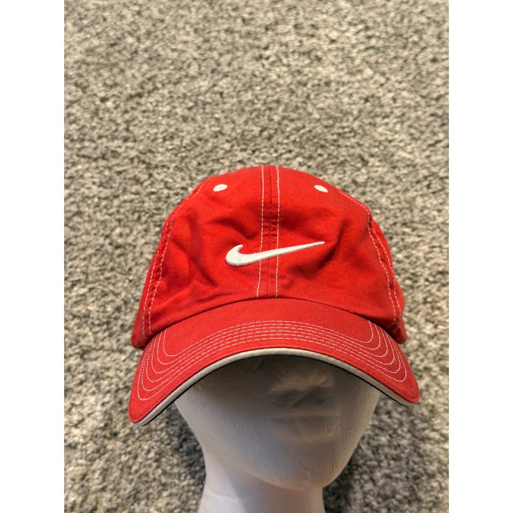 Nike Golf Red White‎ Swoosh Baseball Cap Mens One Size Fits All